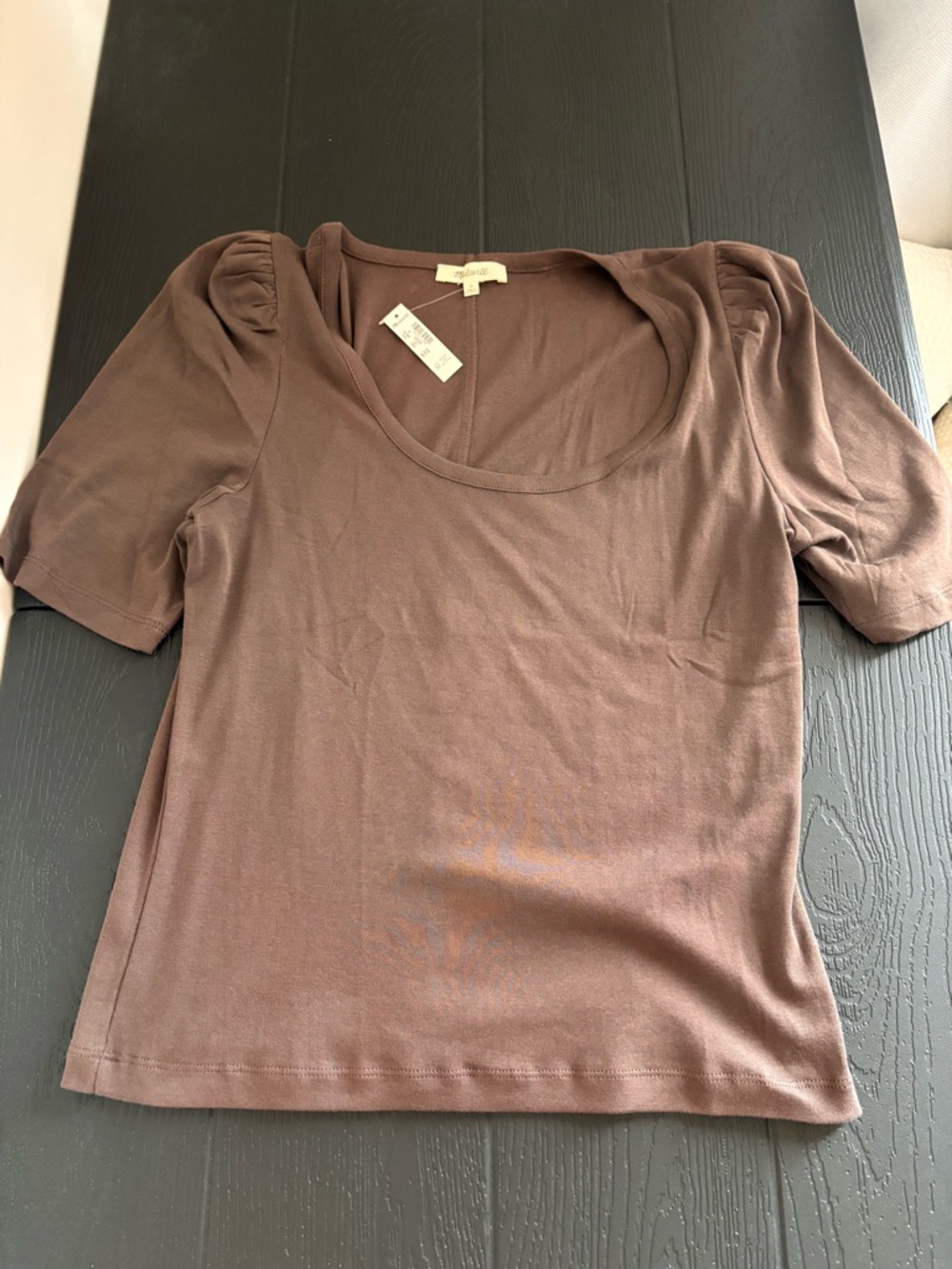 Madewell Puff Sleeve Scoopneck Tee Roasted Chicory Medium